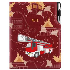 Note DESIGN A4 Unlined - burgundy - Fire brigade