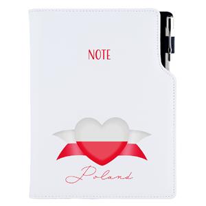 Note DESIGN A5 dotted - white - Polish - flag