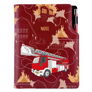 Note DESIGN A5 Squared - burgundy - Fire brigade