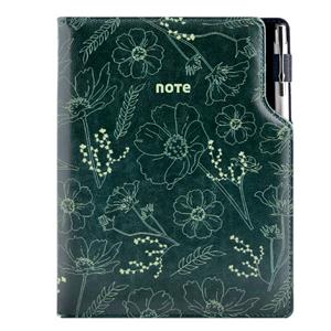 Note DESIGN A5 Squared - green - flowers