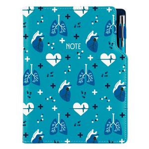 Note DESIGN A5 Unlined - turquoise - Doctor - heart