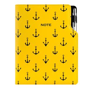 Note DESIGN B5 dotted - yellow - sailor - anchors