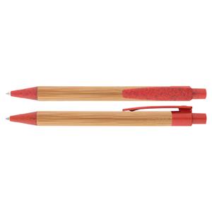 Panda bamboo ballpoint pen - red