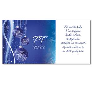 PF 2022 - Card with wishes - Blue ornaments