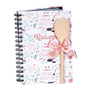 Recipe book with wooden spoon A5 spiral Cuisine