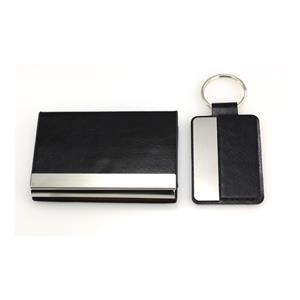 SORED business card holder and keychain - black/silver glossy
