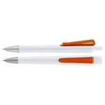 Trisha plastic ballpoint pen - white/orange