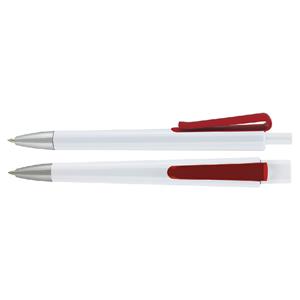 Trisha plastic ballpoint pen - white/red