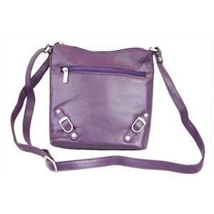 Violet leather handbag