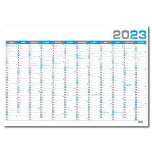 Wall Annual Calendar 2023 B1 - blue