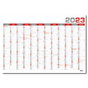 Wall Annual Calendar 2023 B1 - red