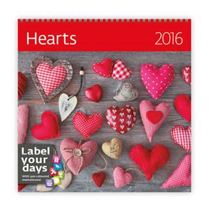 Wall Calendar 2016 Hearts