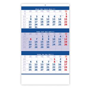 Wall Calendar 2016 Threemonths blue