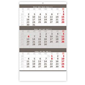 Wall Calendar 2016 Threemonths gray