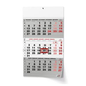 Wall Calendar 2022 3-months - Black