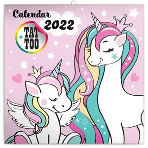 Wall Calendar 2022 Happy Unicorns with tattoos