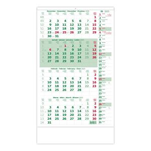 Wall Calendar 2025 - Fourmonth Calendar green with note