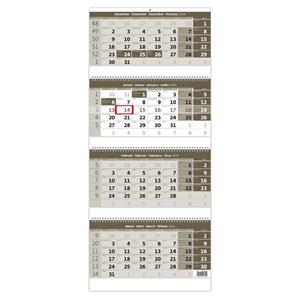 Wall Calendar 2025 - Fourmonths Calendar grey Twin Wire