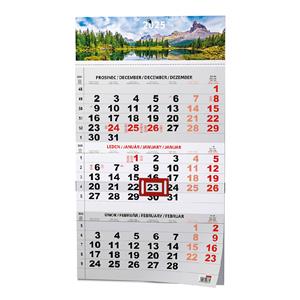 Wall Calendar 2025 Three months - black - Nature