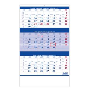 Wall Calendar 2025 - Threemonths blue