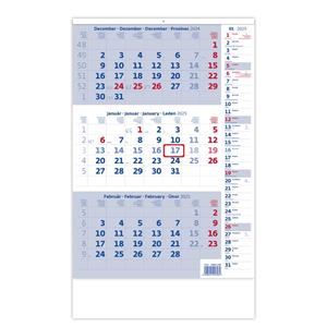 Wall Calendar 2025 - Threemonths Calendar blue with note