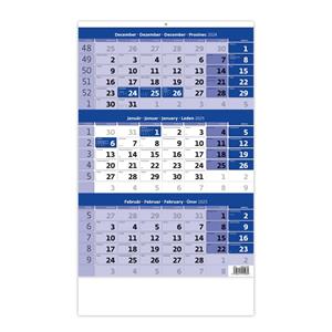 Wall Calendar 2025 - Threemonths Calendar blue