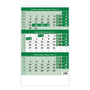 Wall Calendar 2025 - Threemonths Calendar green