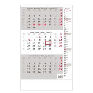 Wall Calendar 2025 - Threemonths Calendar grey with note