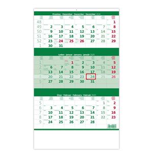 Wall Calendar 2025 - Threemonths green