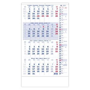 Wall calendar 2026 - Four-month blue with notes