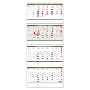 Wall Calendar 2026 - Four Months Folded Gray