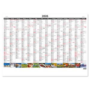 Wall Calendar 2026 - Planning yearly map A1 pictorial