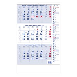 Wall Calendar 2026 - Three Month Blue with Notes