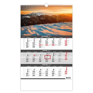 Wall Calendar 2026 - Threemonths Calendar - Slovensko