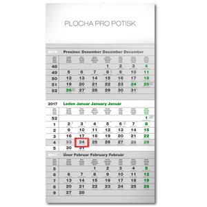Wall Calendar ECO 3monhts - šedý