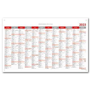 Wall planning map 2023 PL with eyelets for hanging - 63x100 cm - red