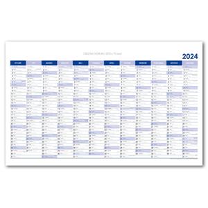 Wall planning map 2024 PL 63x100 cm - blue