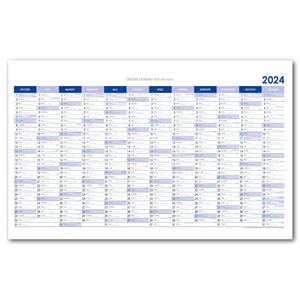 Wall planning map 2024 PL - 80x100 cm - blue