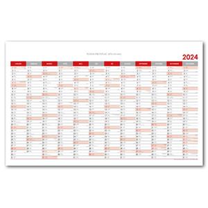 Wall planning map 2024 SK - 80x100 cm - red