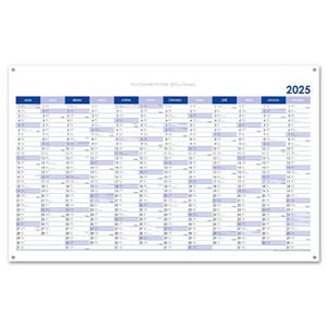 Wall planning map 2025 CZ with eyelets for hanging - 100 x 63 cm - blue