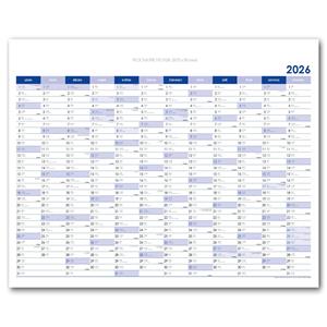Wall planning map 2026 CZ - 100 x 80 cm - blue