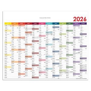 Wall planning map 2026 CZ - 124 x 100 cm - color
