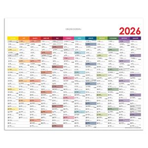 Wall planning map 2026 PL - 124 x 100 cm - color