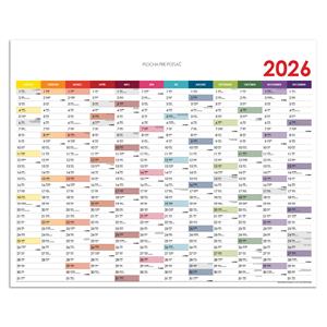 Wall planning map 2026 SK - 124 x 100 cm - color
