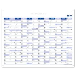 Wall planning map 2026 SK with eyelets for hanging - 100 x 80 cm - blue