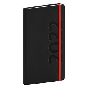 Weekly Diary 2022 Pocket Avilla - black/red
