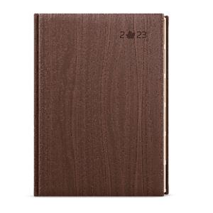 Weekly Diary 2023 Oskar Wood A5 - Brown
