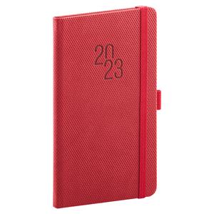 Weekly Diary 2023 Pocket Diamante - red