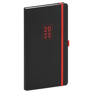 Weekly Diary 2023 Pocket Nox - black/red