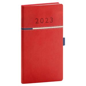 Weekly Diary 2023 Pocket Tomy - red/blue